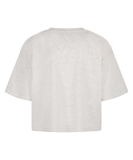 Kortärmad velourtopp, Grå