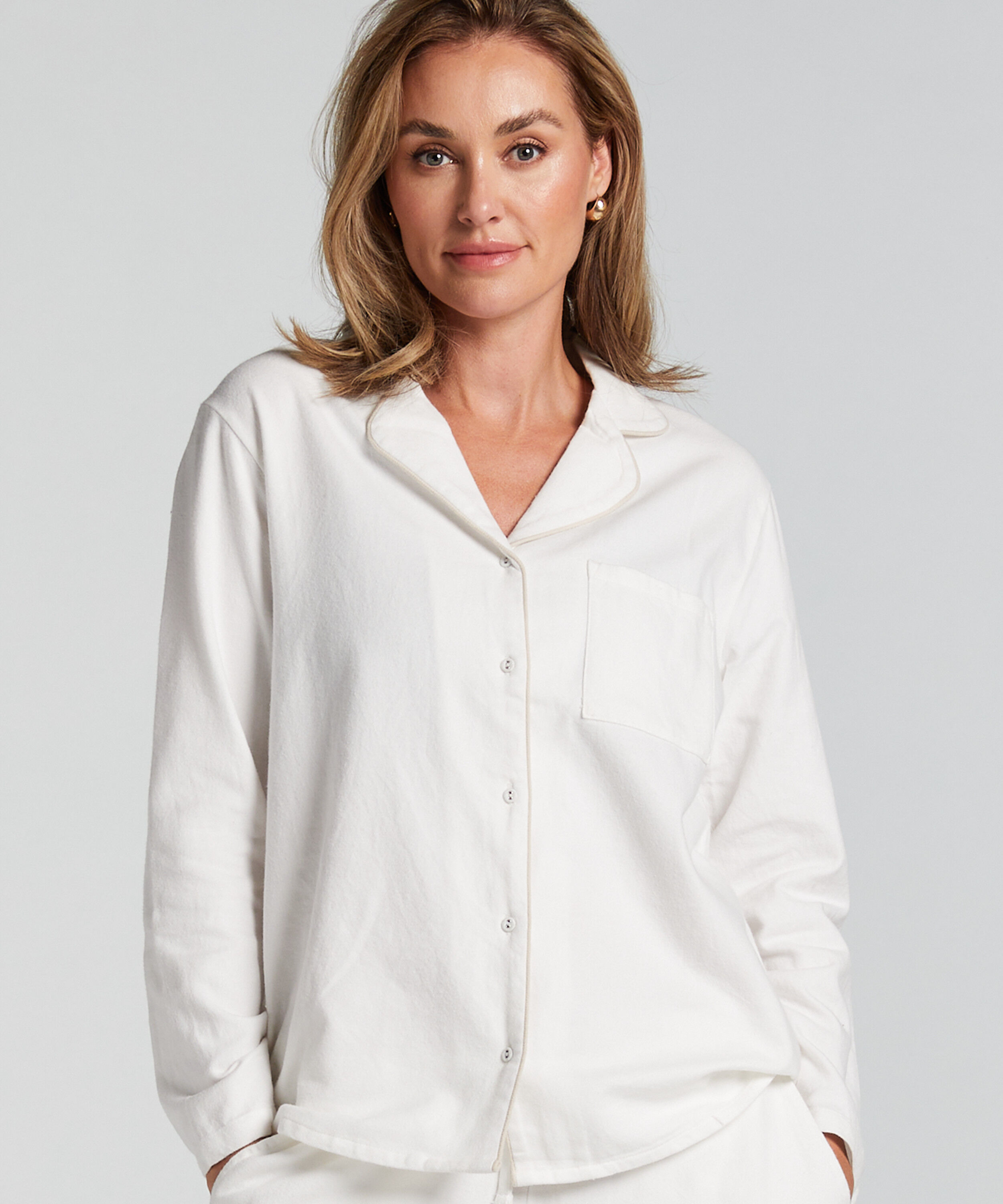 Pyjamastopp Flanel Essentials, Vit