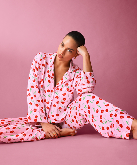 Stickade pyjamasbyxor Springbreakers, Rosa