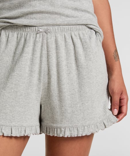 Shorts pointelle, Grå