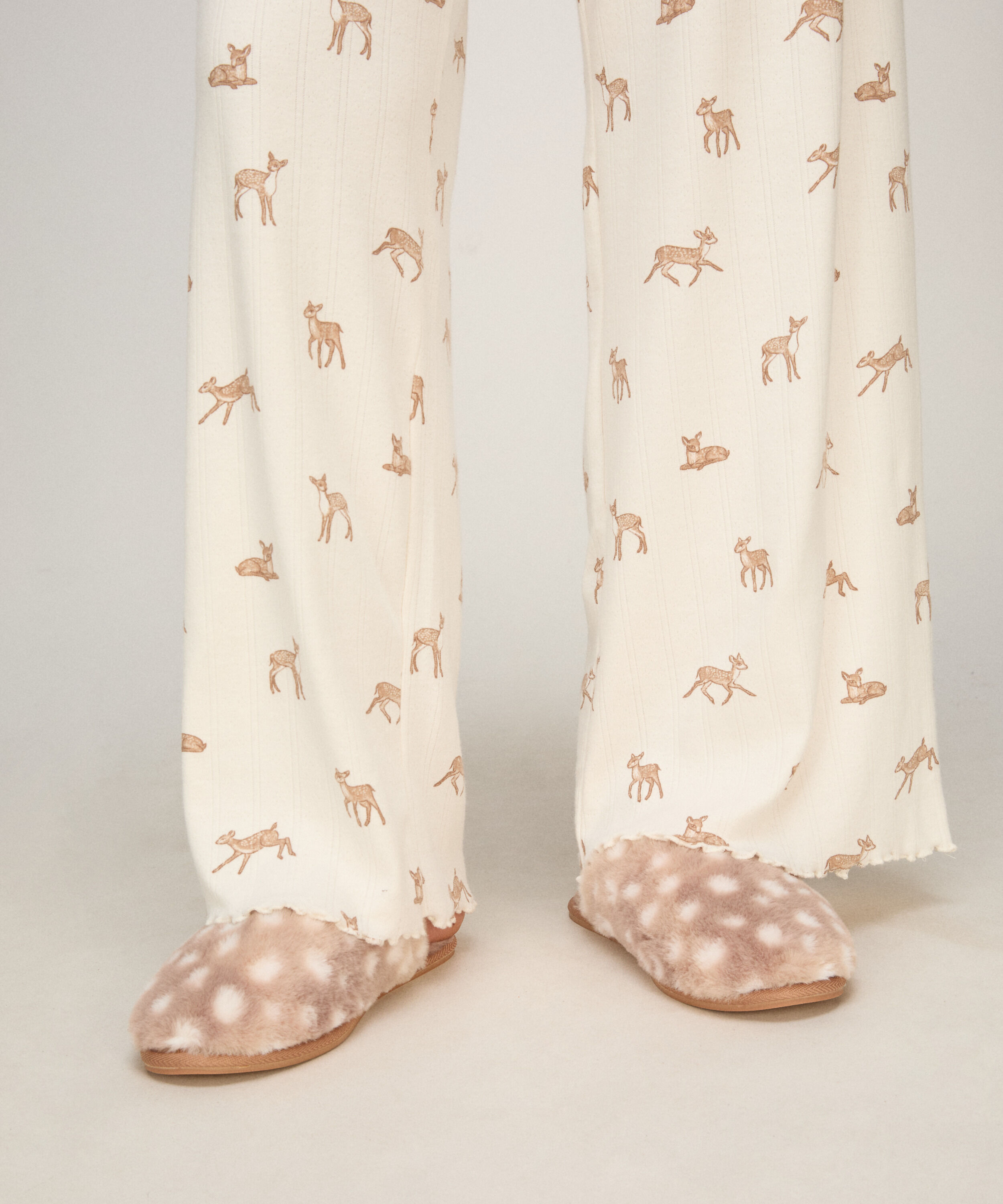 Tofflor Deer Faux Fur, Brun Tofflor Deer Faux Fur, Brun