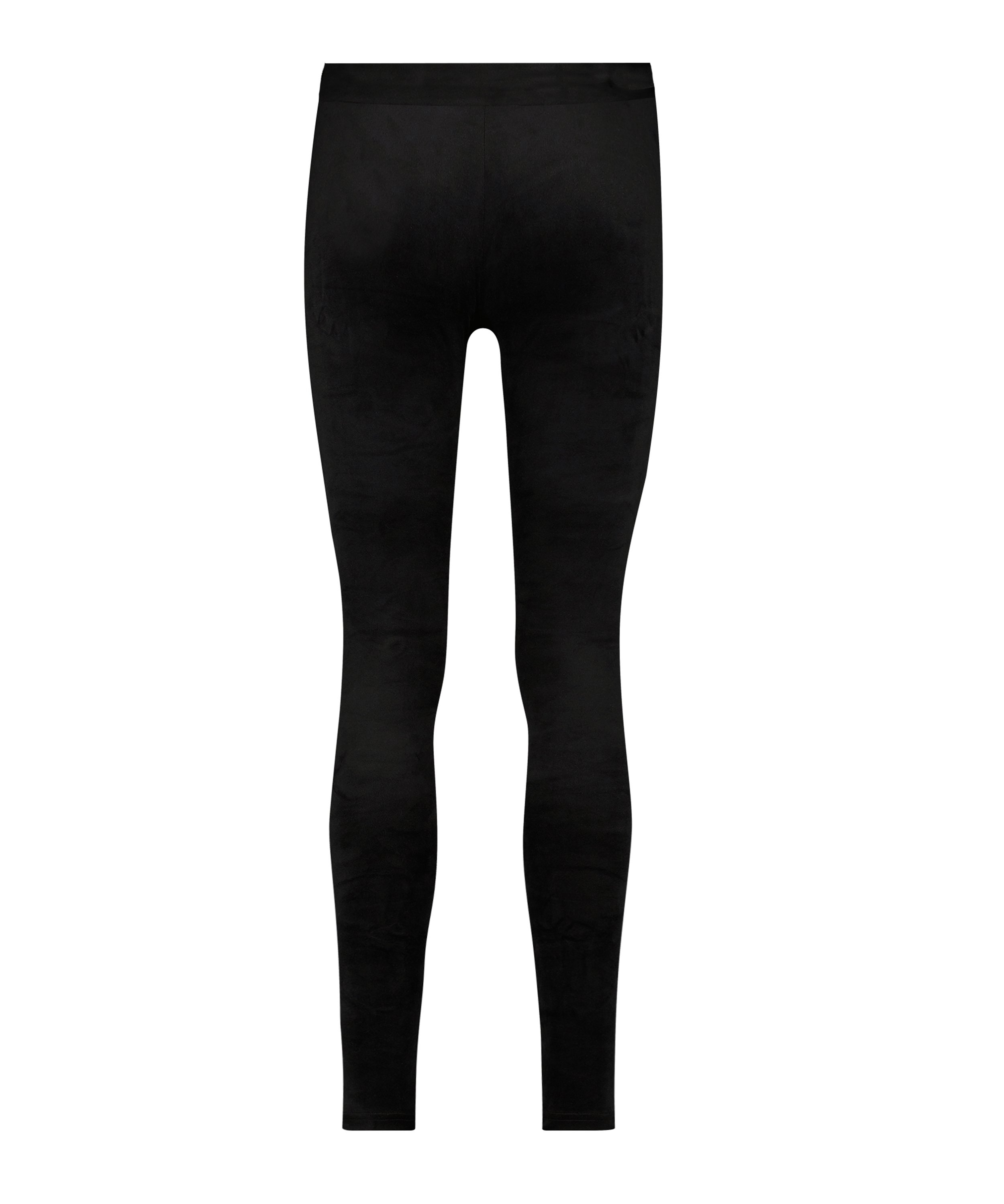 Leggings i velour., Svart, main
