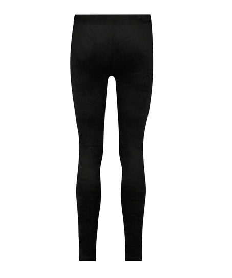 Leggings i velour., Svart
