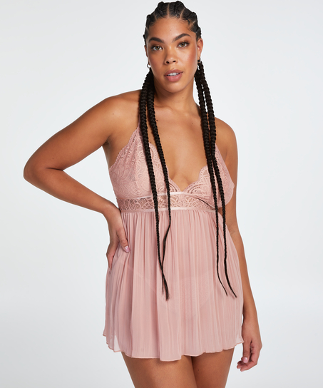 Babydoll i chiffong, Beige