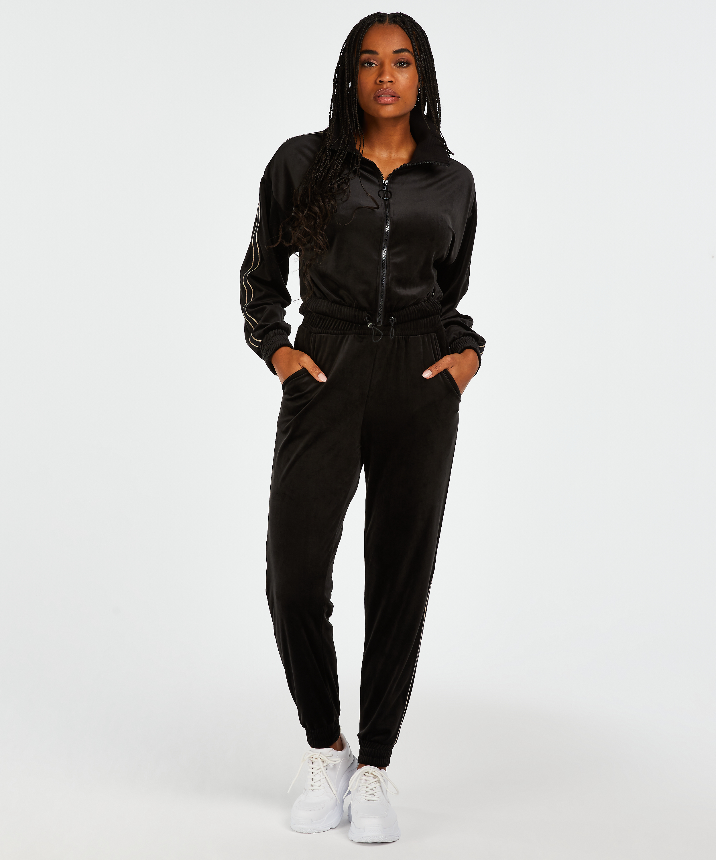 HKMX Sportbyxor Velour, Svart, main