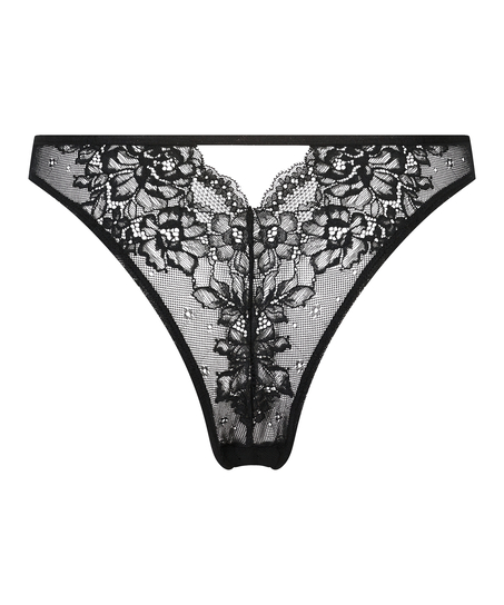 Högt skuren brazilian-trosa, Svart