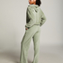Pyjamasbyxor i velour, Gr&ouml;n