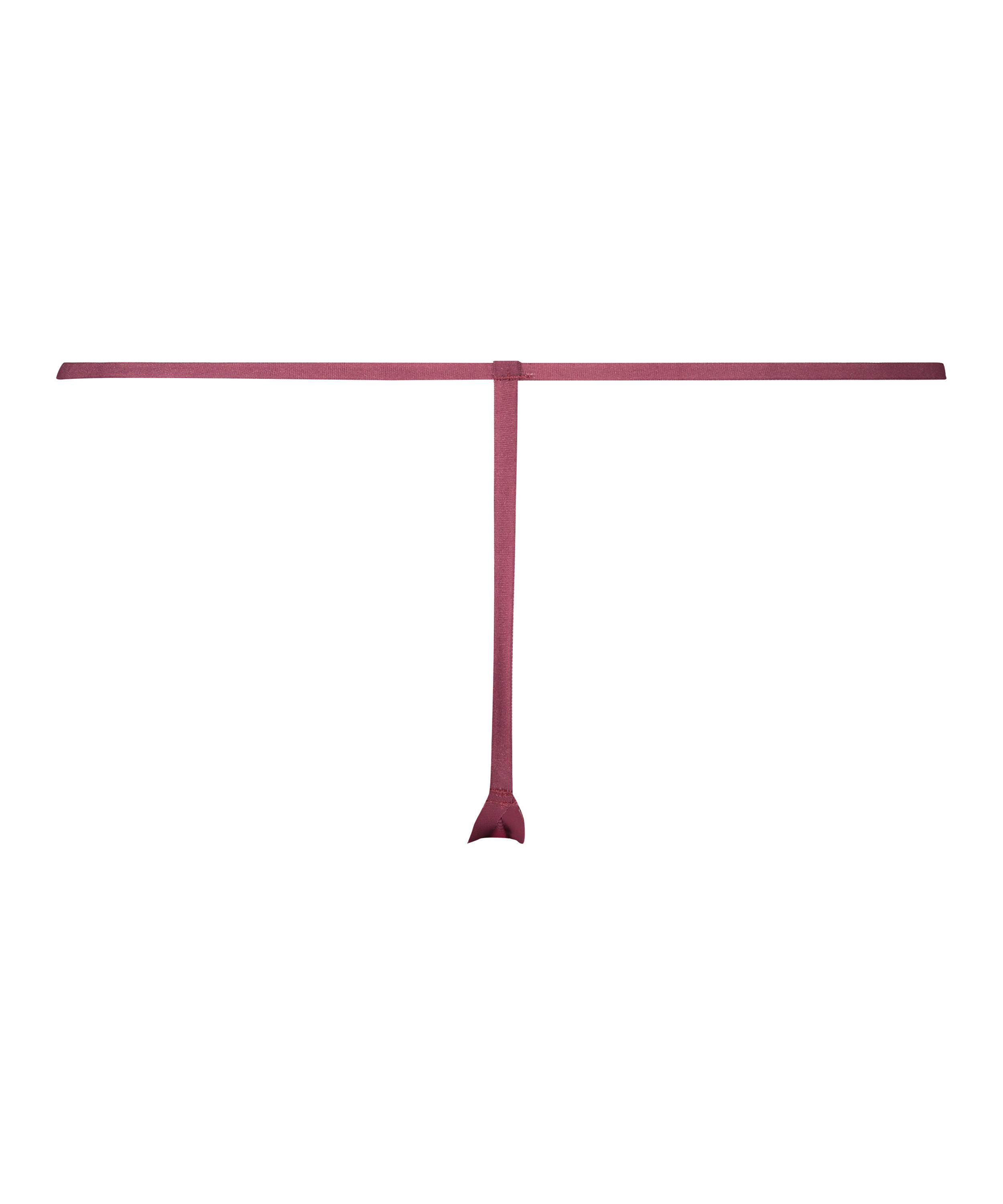 Osynlig tanga av spets, röd, main