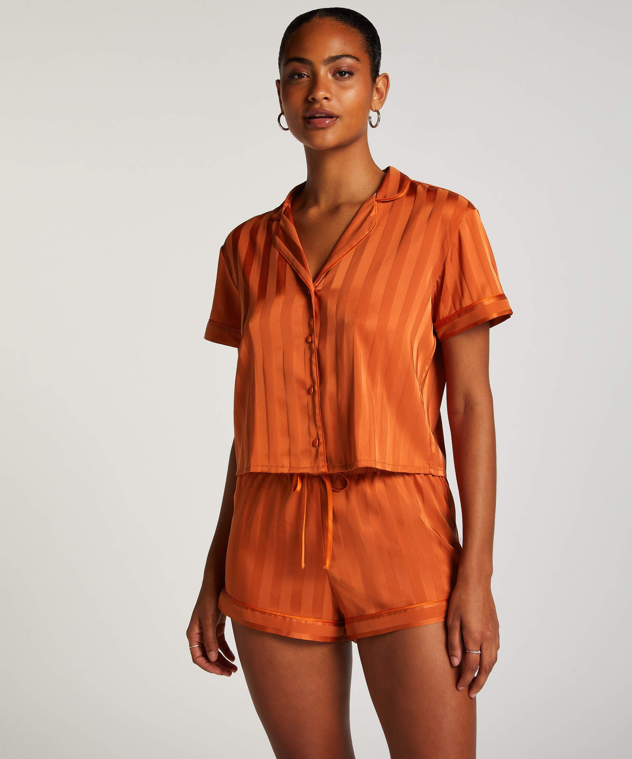 Satin pyjamasshorts, Orange
