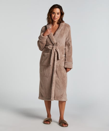 Morgonrock Fleece, Beige