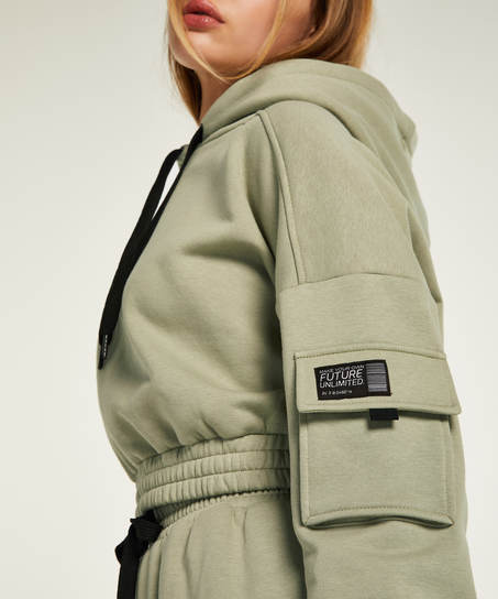 Cropped Hoodie Sweat Kim Petras, Grön