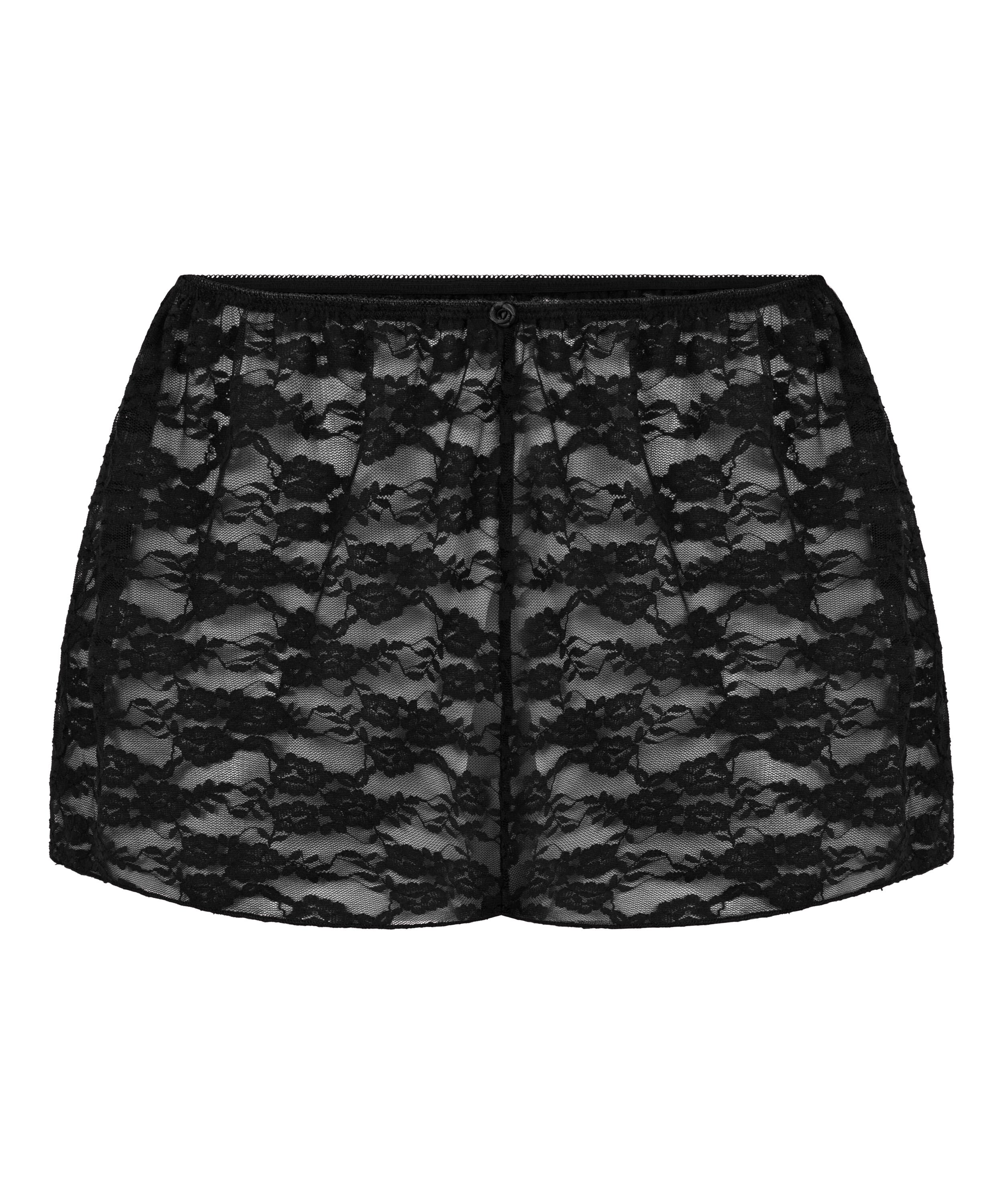 Kort helt&auml;ckande spets, Svart