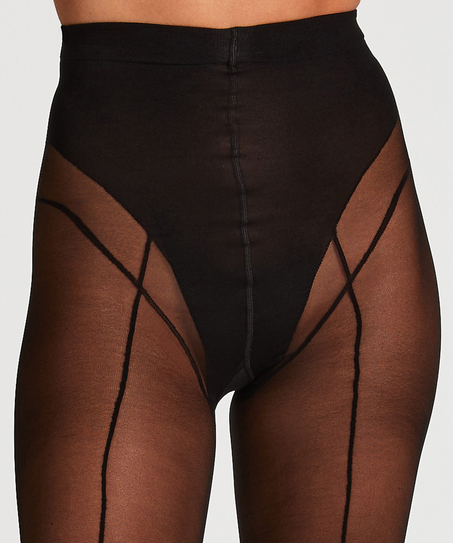 Strumpbyxor 50 Denier Fine Line Front Seam, Svart