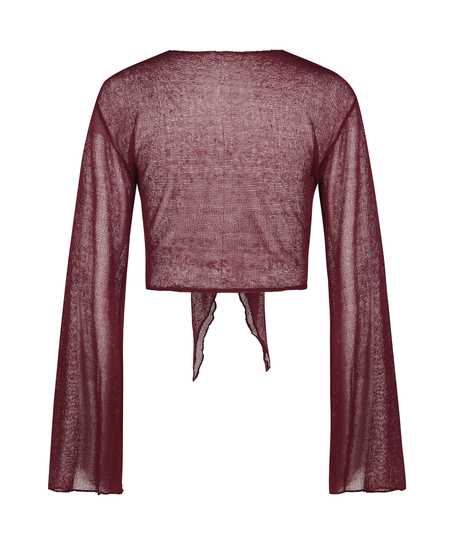 Öppen stickad strandtopp, Röd