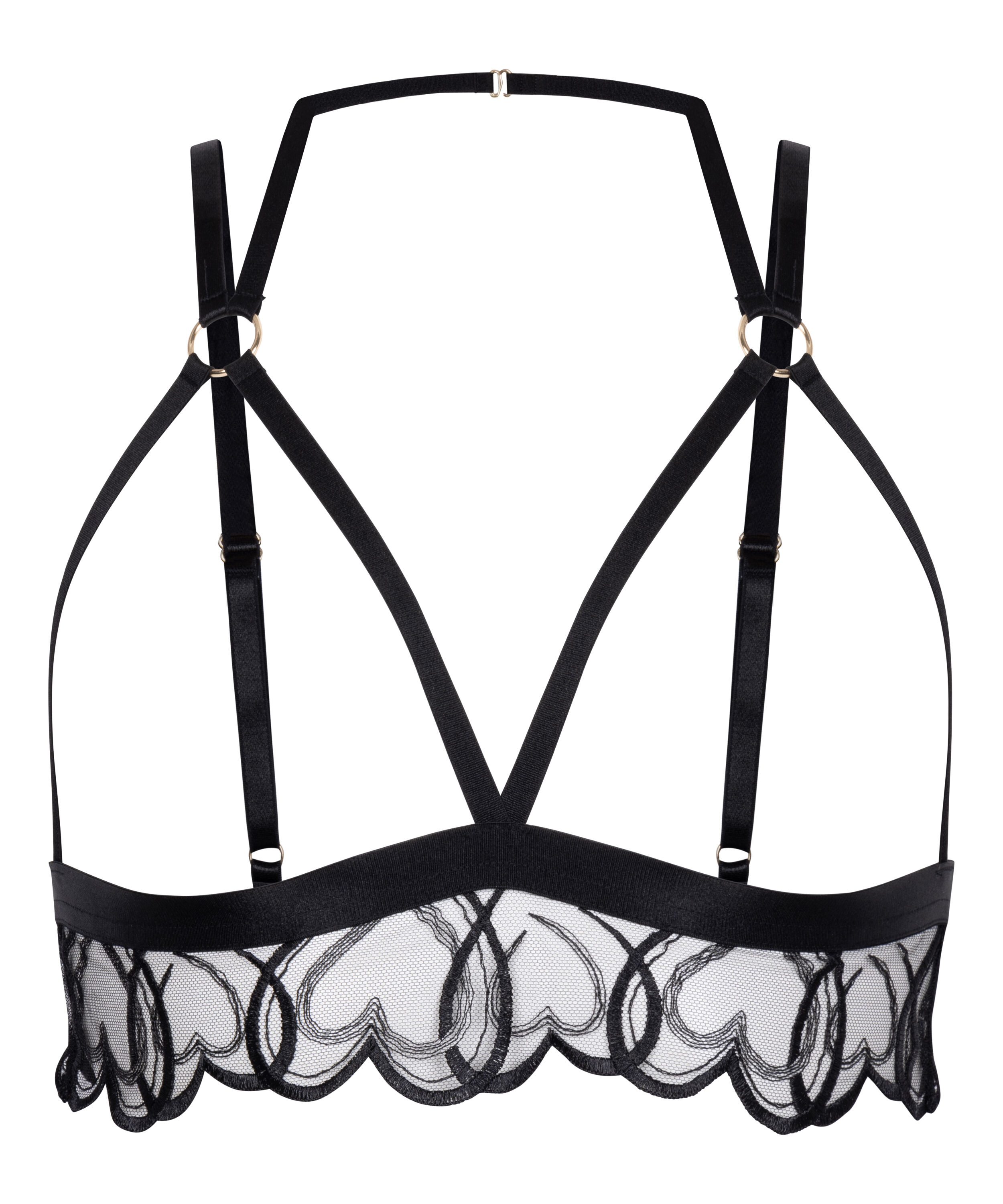Olivia &ouml;ppen bralette, Svart