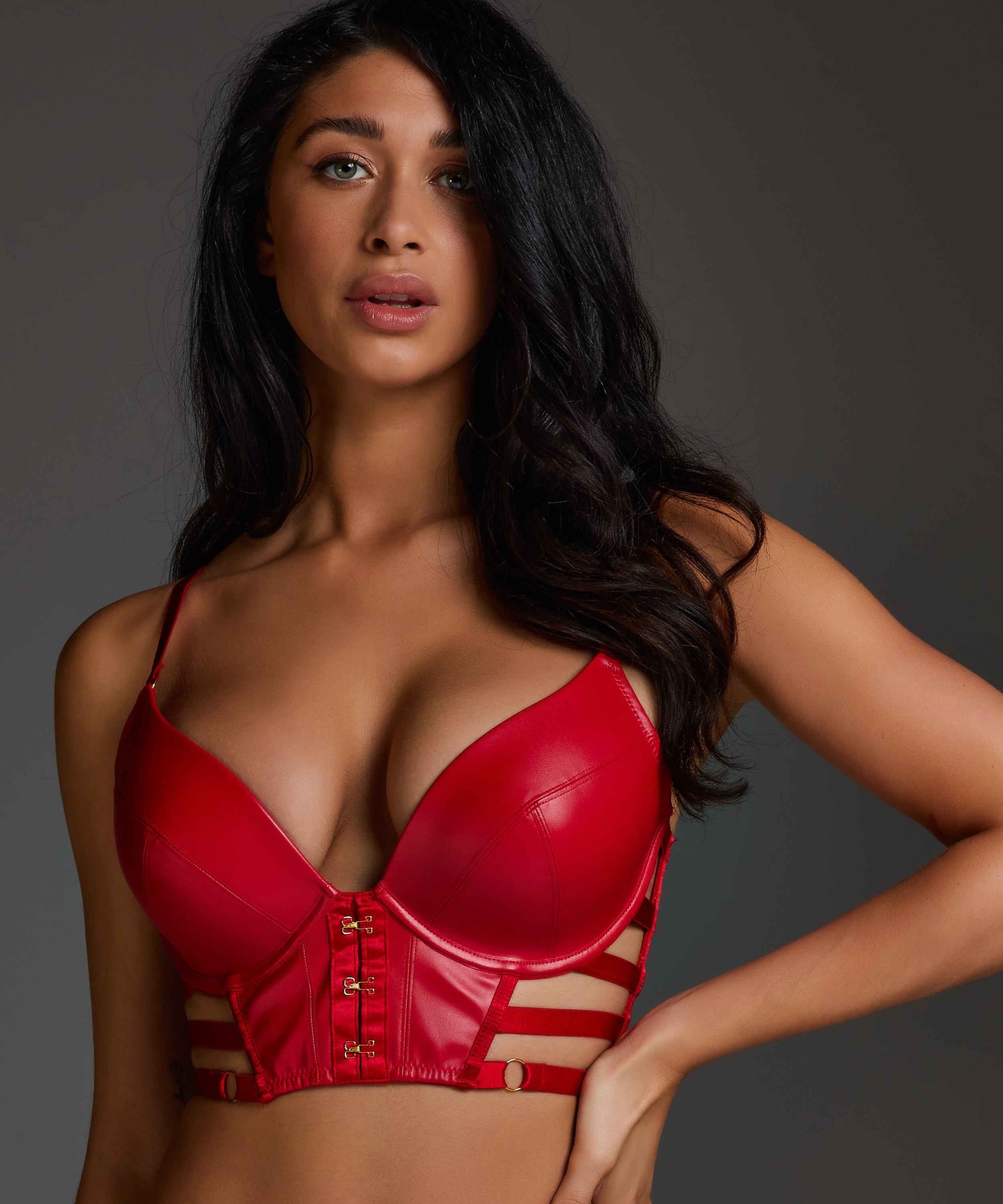 Vicky formpressad bygel-bh med push-up, Röd, main