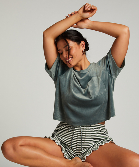 Shorts Sammetsvolang, grön