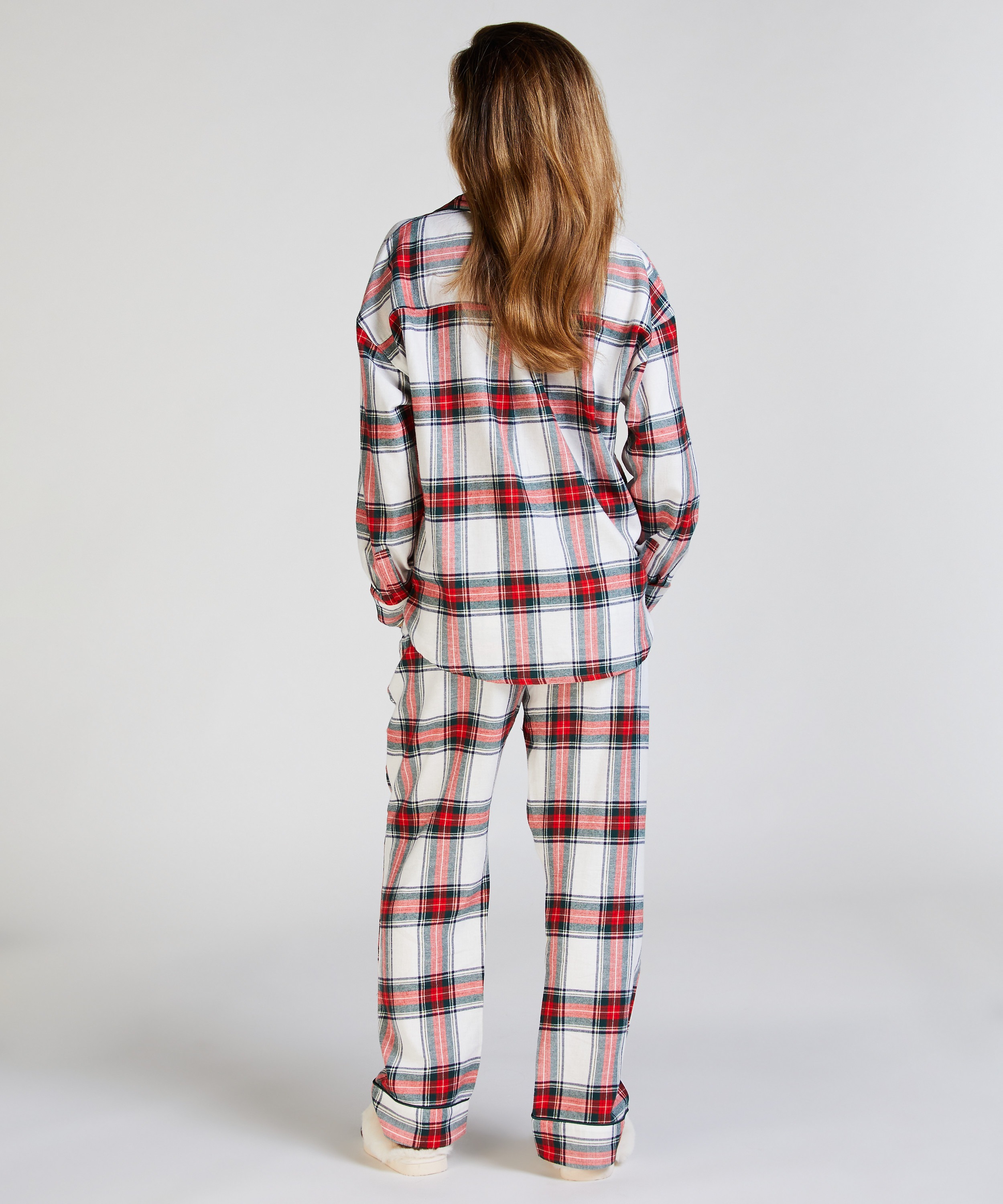 Pyjamasbyxori flanell, Vit, main