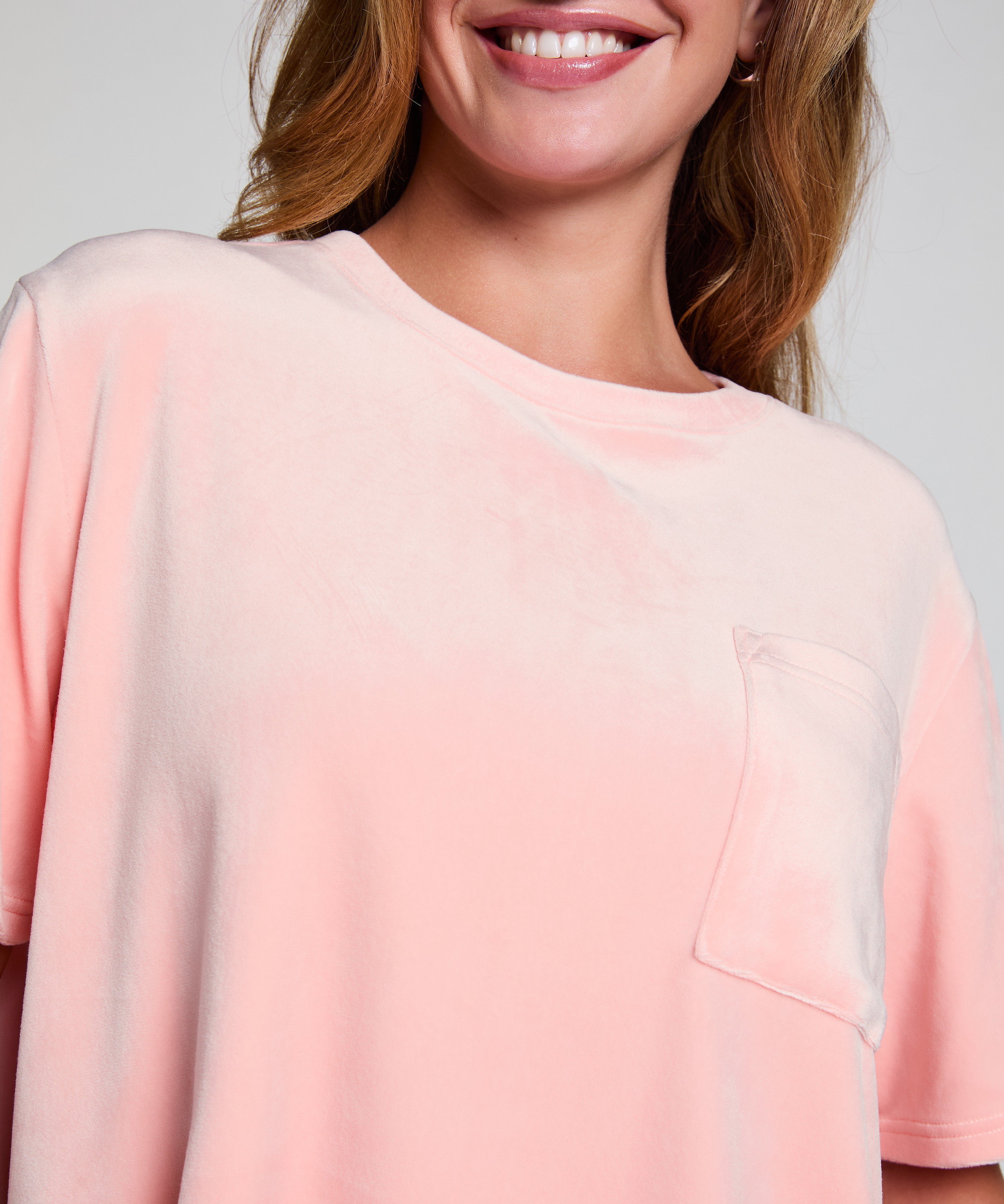 Top Velours Pocket, Rosa, main