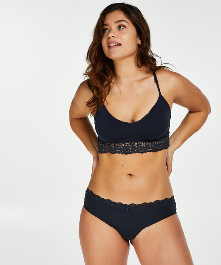 Brazilian-trosa i bomull, Bl&aring;