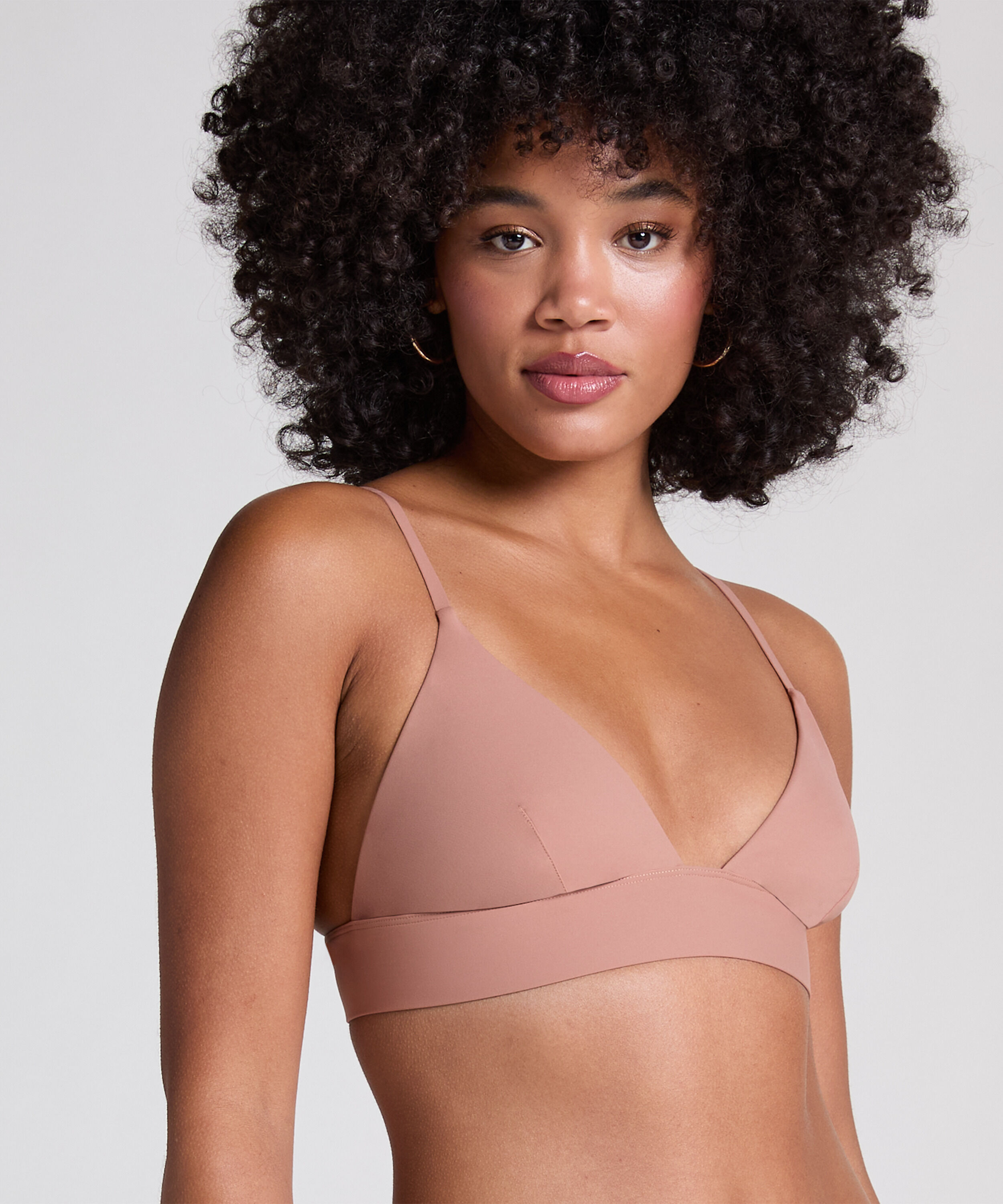 Triangel Bralette Smooth, Brun