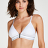 Vadderad triangel-bralette Casey bomull, Vit