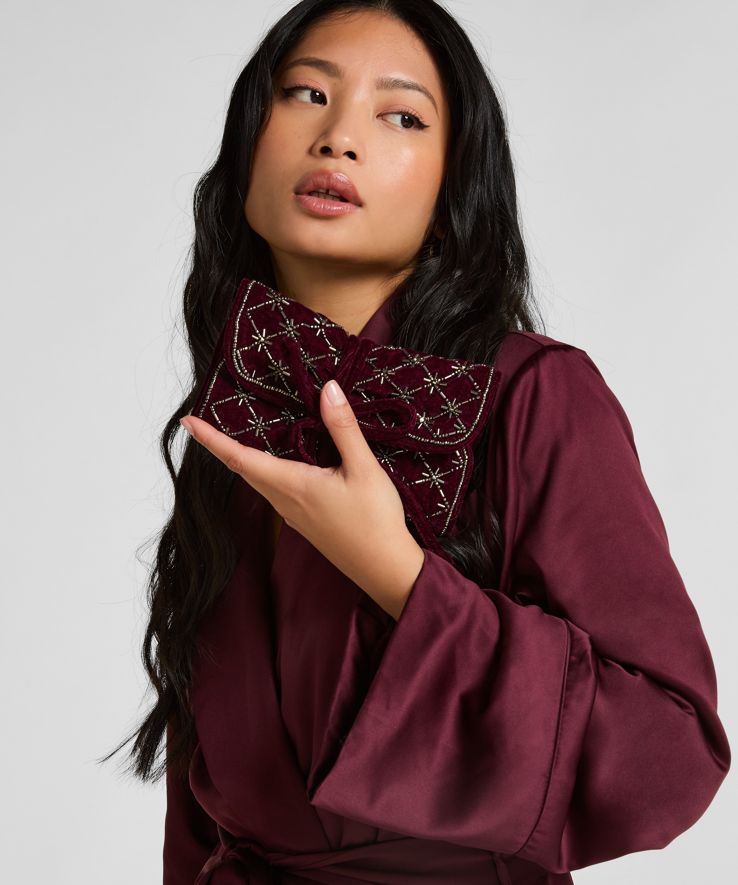 Smyckespåse med pärlor, Lila, main