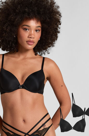 Hunkemöller Formpressad bygel-bh, 2-pack Svart