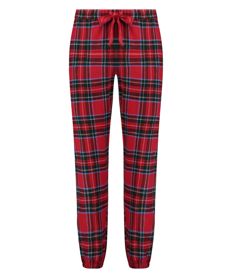 Pyjamasbyxori flanell, Röd