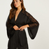 Kimono Lace i satin, Svart