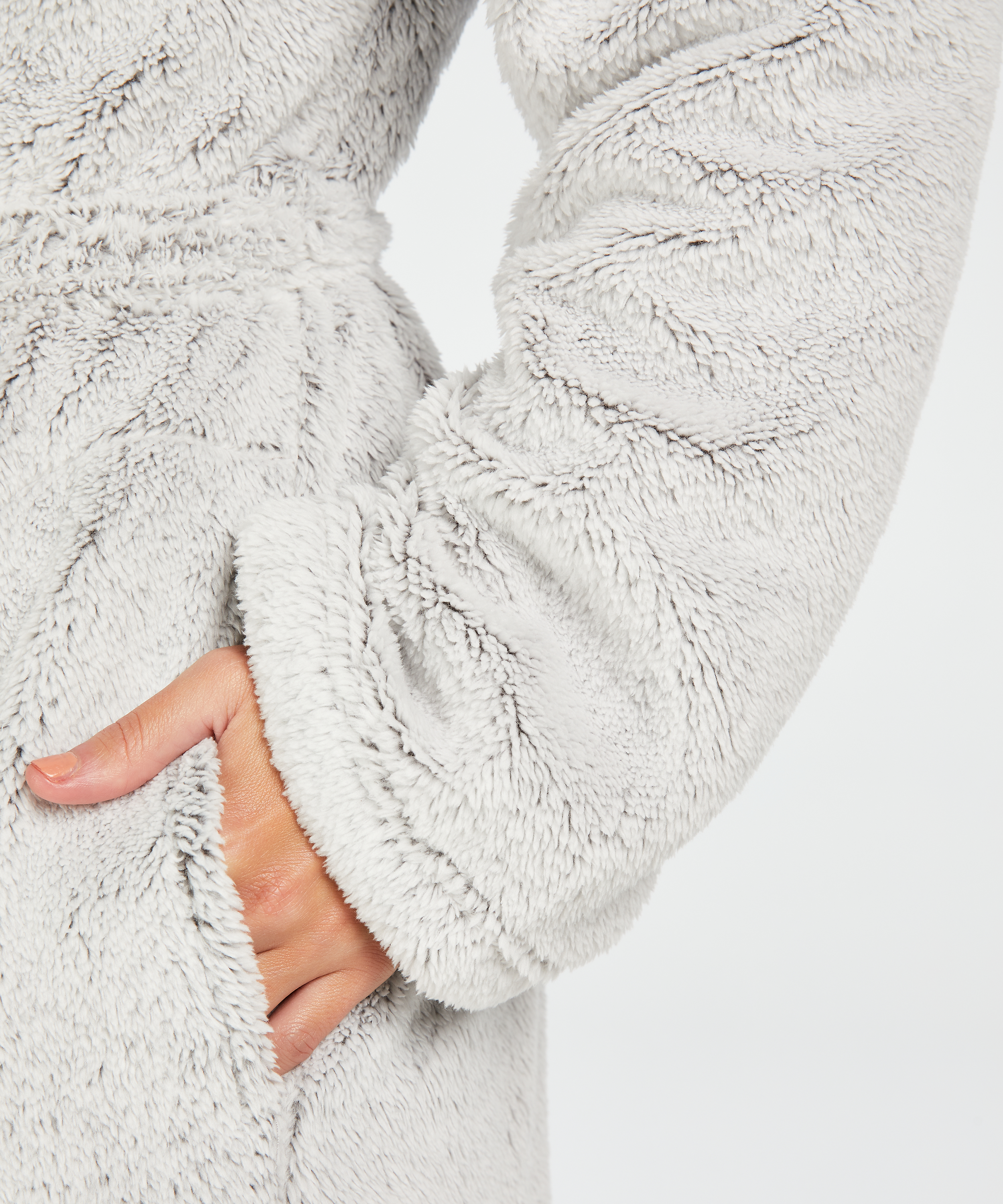 Morgonrock Fleece, Grå, main