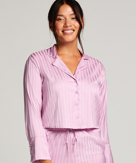 L&aring;ng&auml;rmad jacka i satin, Lila