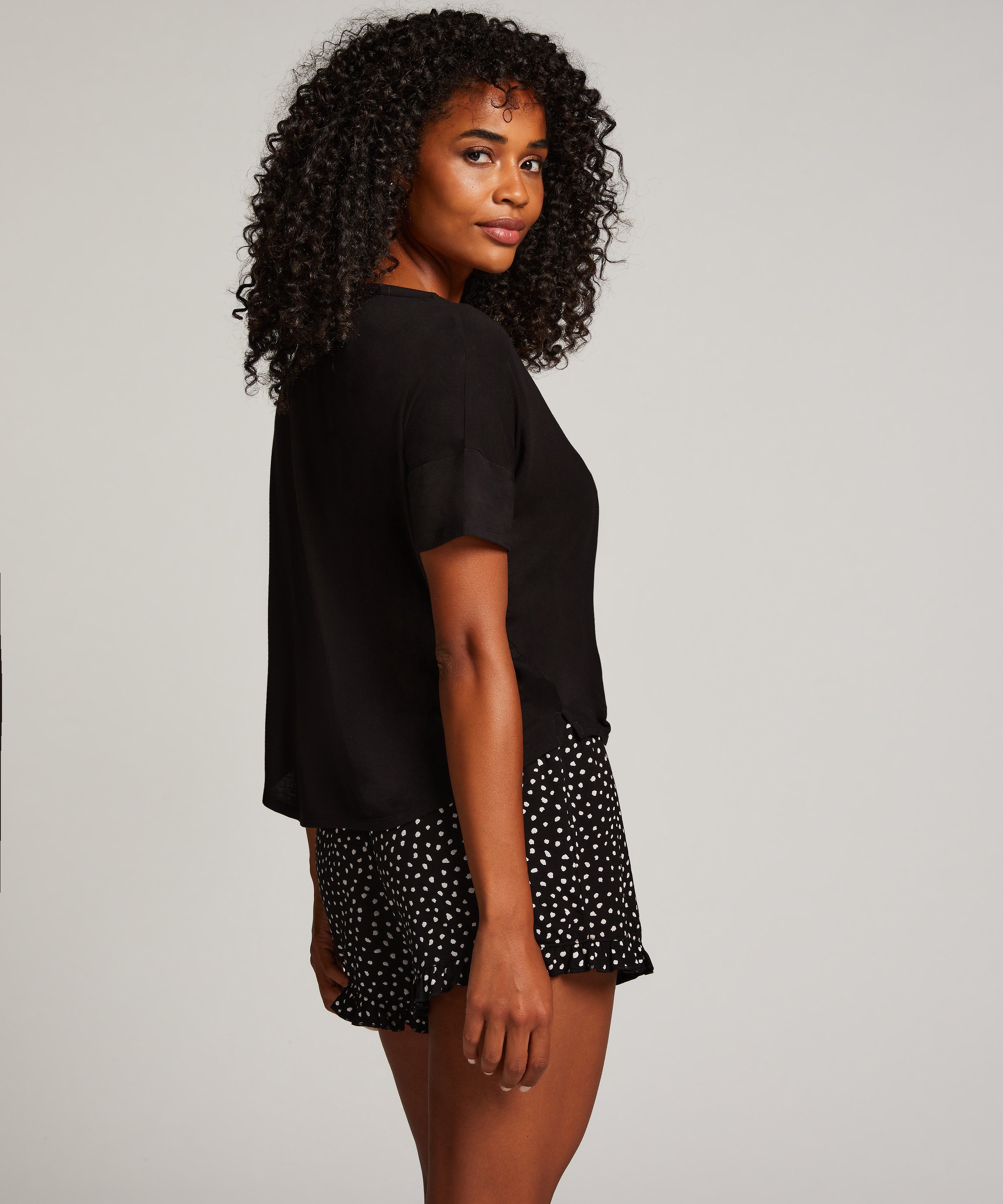 Kort pyjamasset, Svart, main