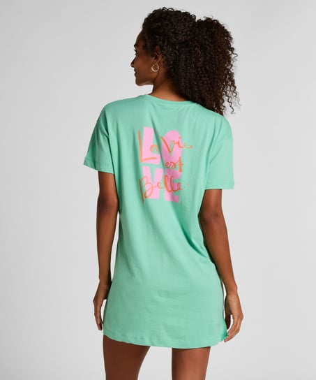 Nattskjorta med rund hals, Gr&ouml;n