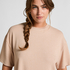 Pyjamastopp i uppruggad jersey, Beige