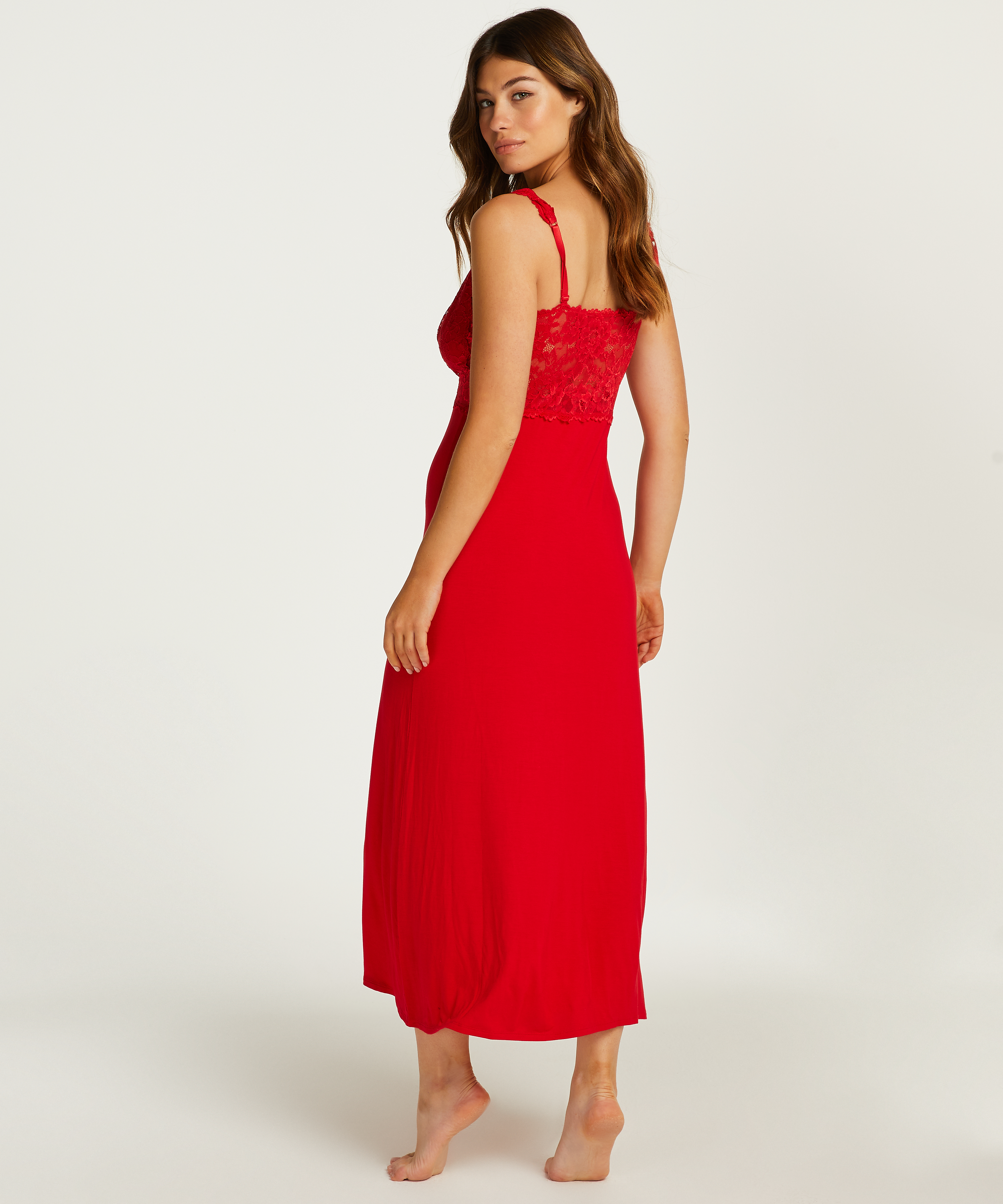 Nora Lace slipklänning, röd, main