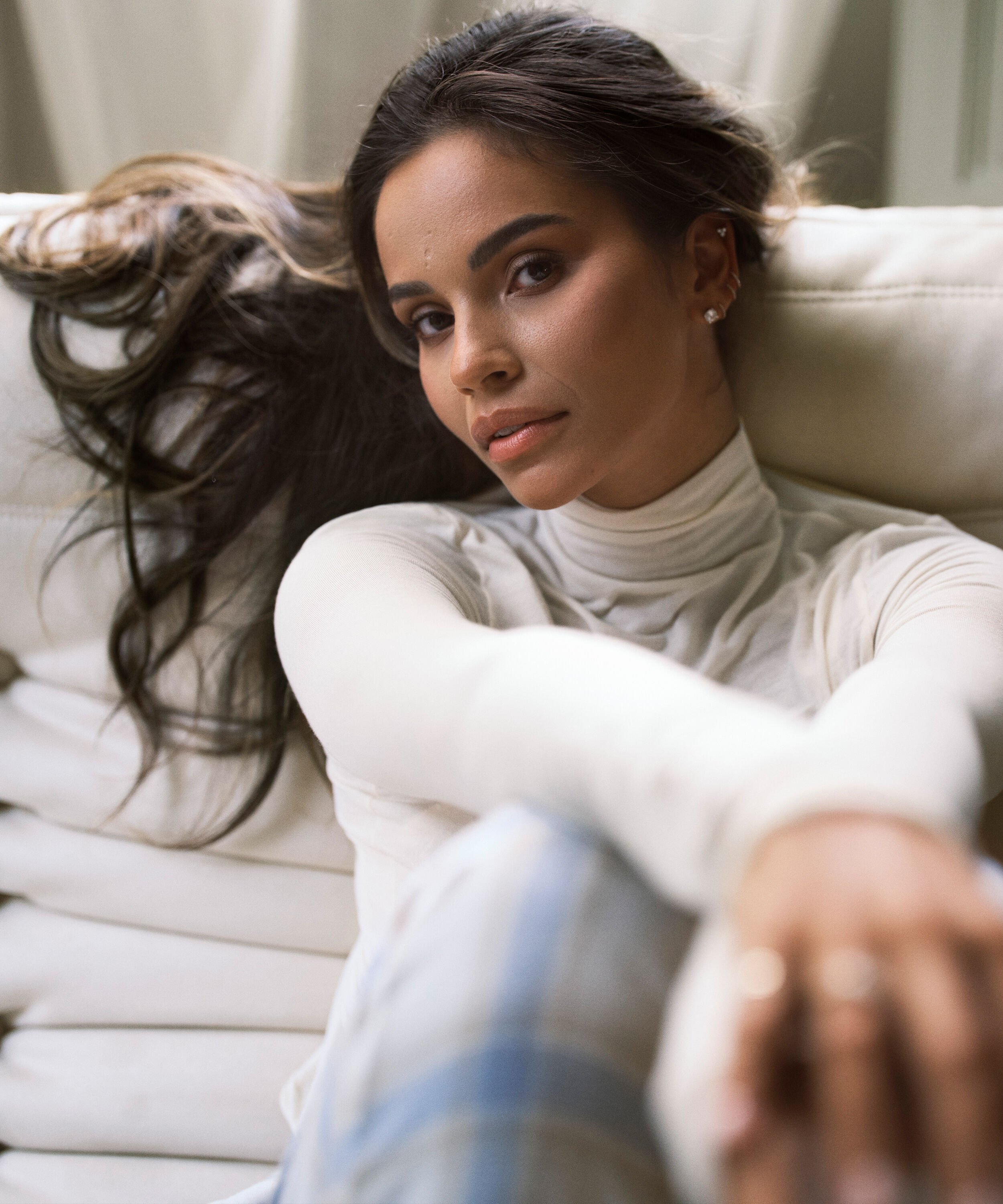 super soft cashmereblandad-topp med polokrage