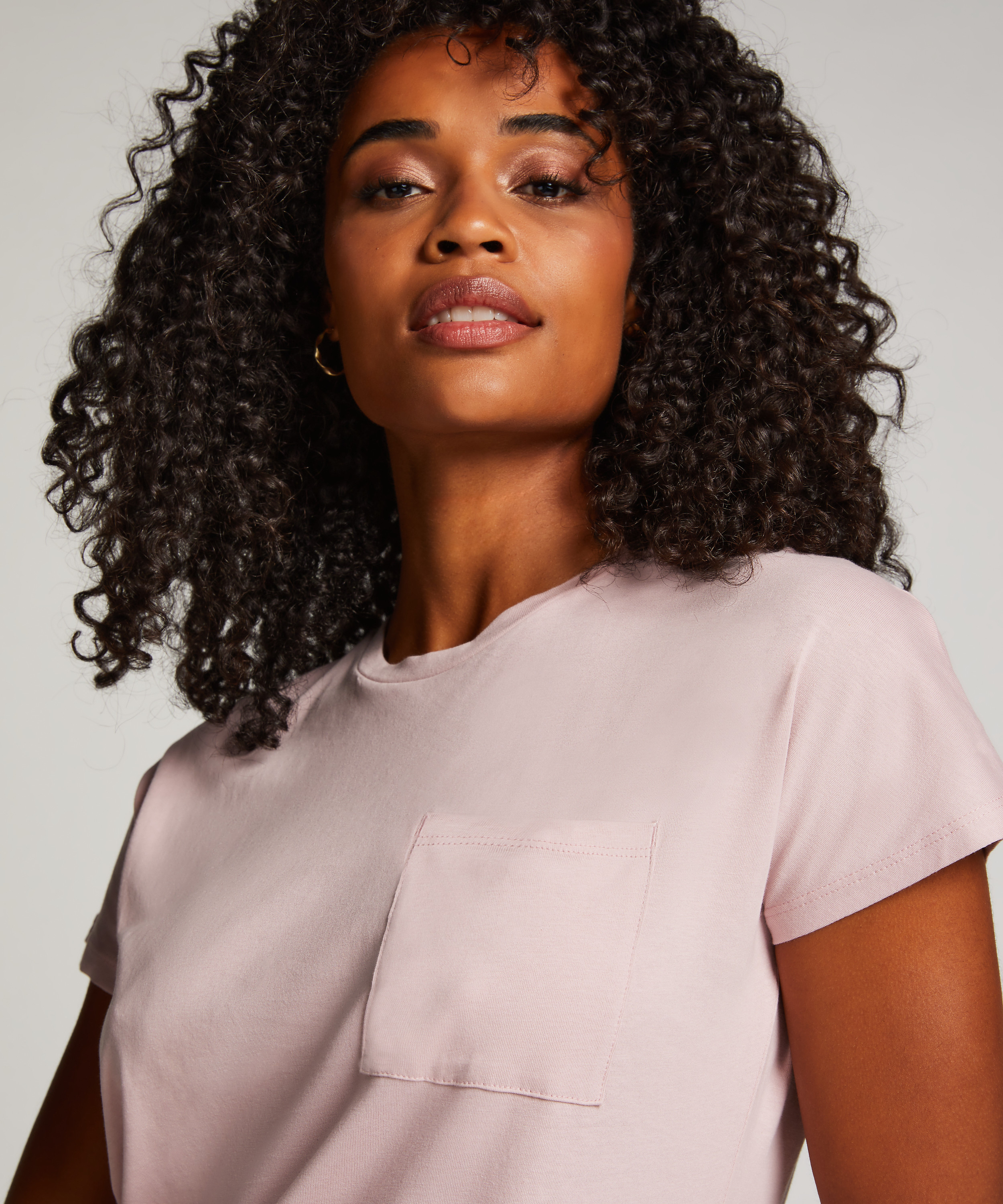 Nattskjorta med rund hals, Lila, main