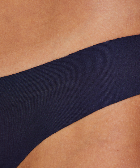 Osynlig stringtrosa i bomull, bl&aring;