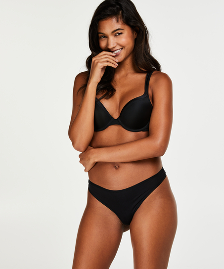 Formpressad bygel-bh Satin Fleece, Svart