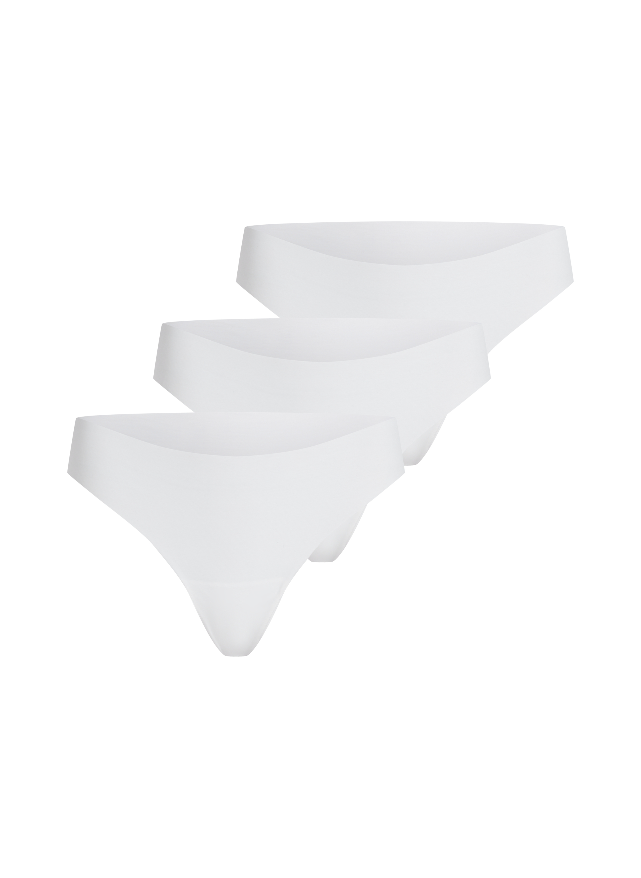 Osynlig svart spetstrosa 3-pack, Vit, main