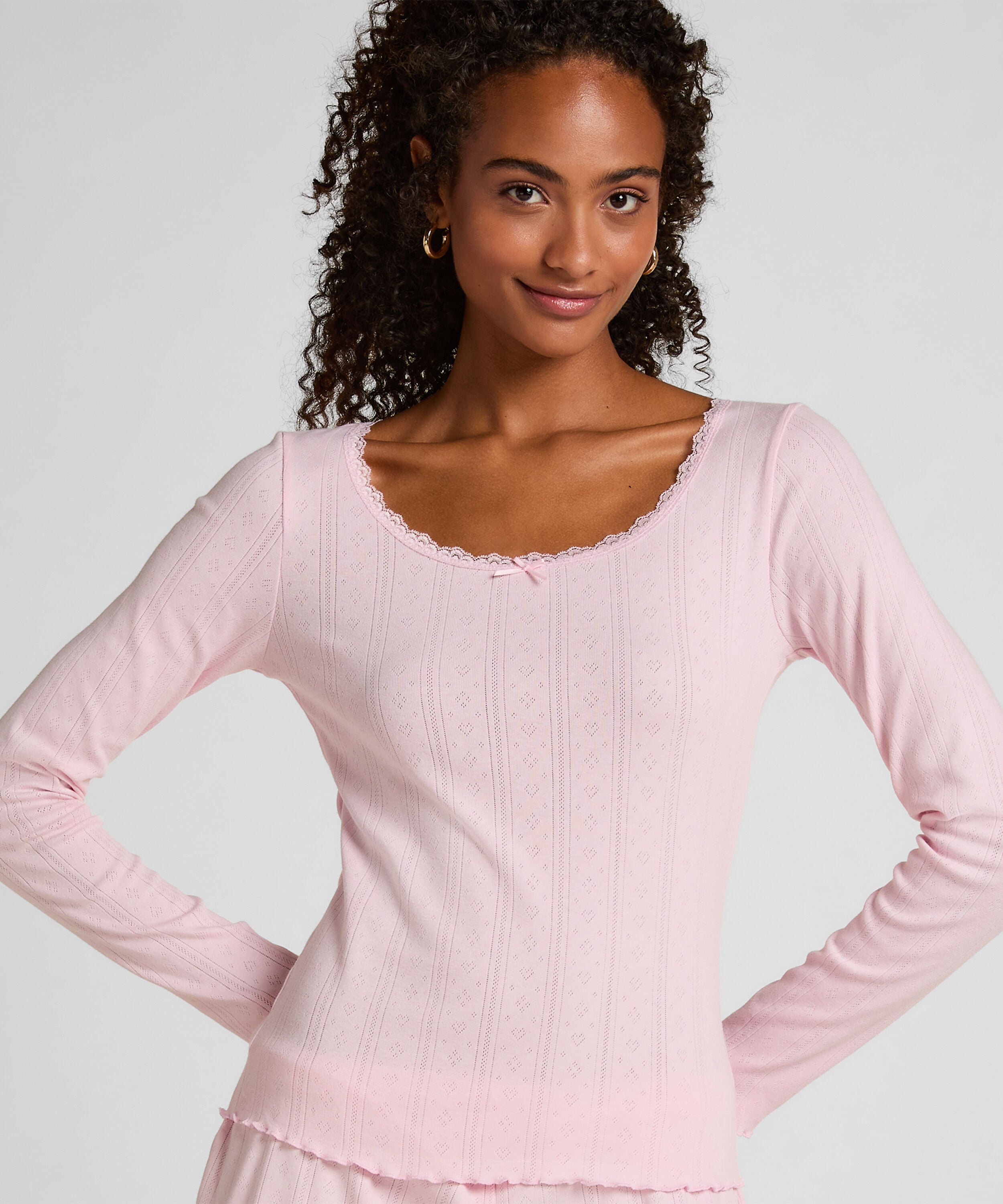 Pyjamastopp Pointelle, Rosa Pyjamastopp Pointelle, Rosa
