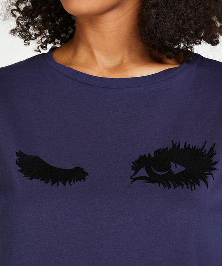 Nattlinne med rund halsringning, Bl&aring;