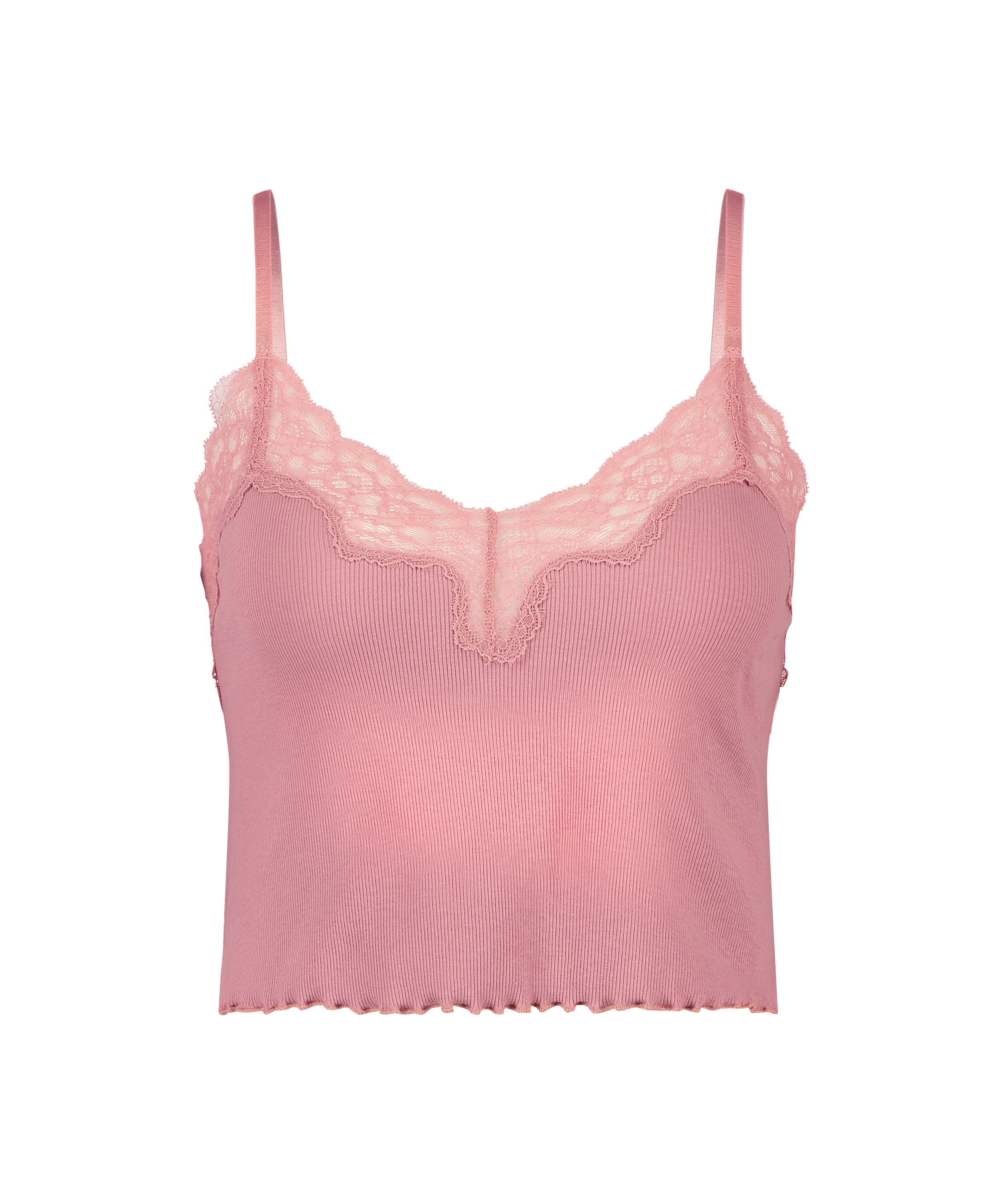 Cami rib lace Mia HKM x NA-KD, Rosa, main