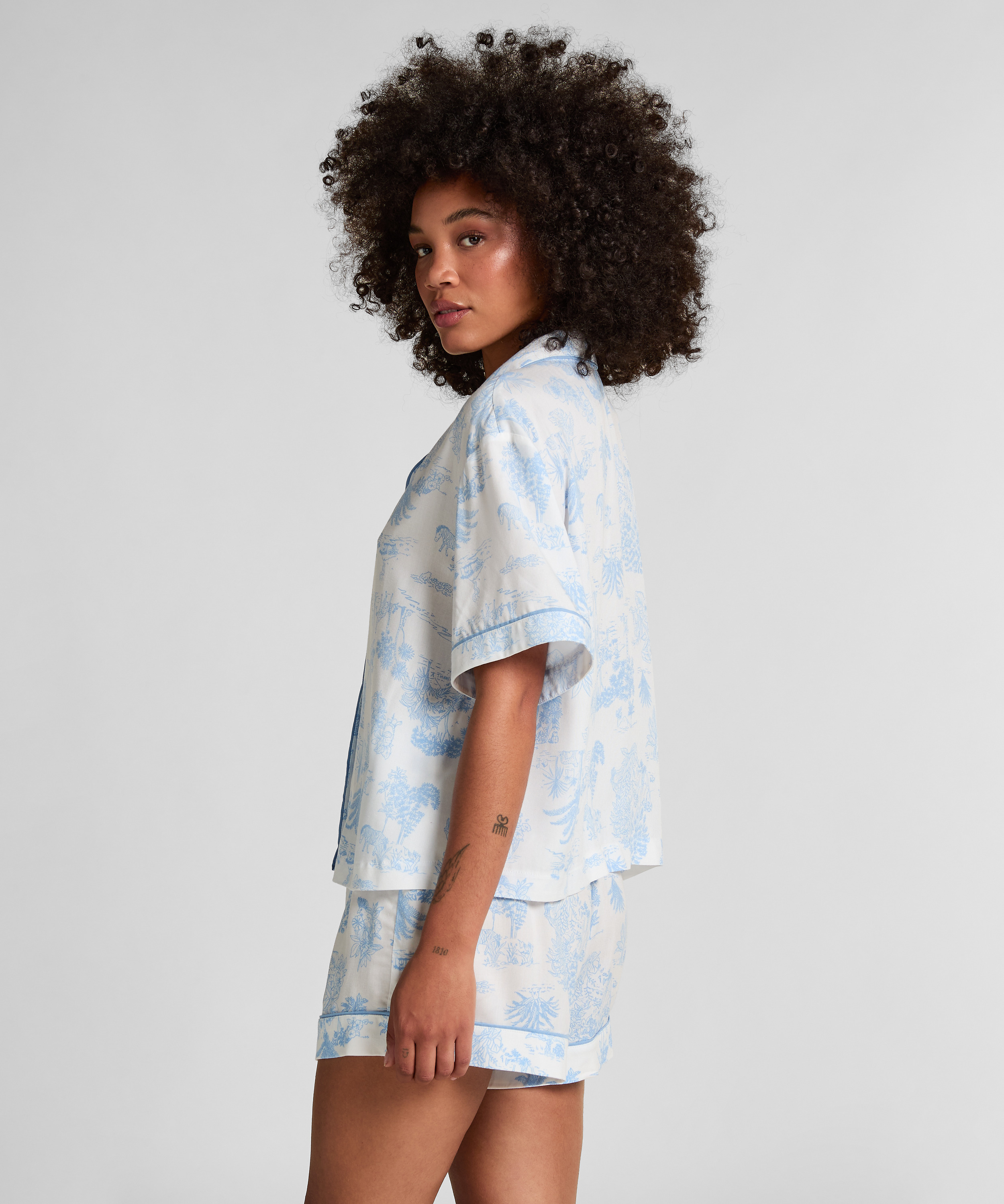 Vävda shorts, Blå, main