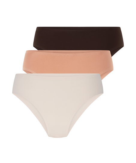 3-pack  osynlig brazilian-trosa, Brun