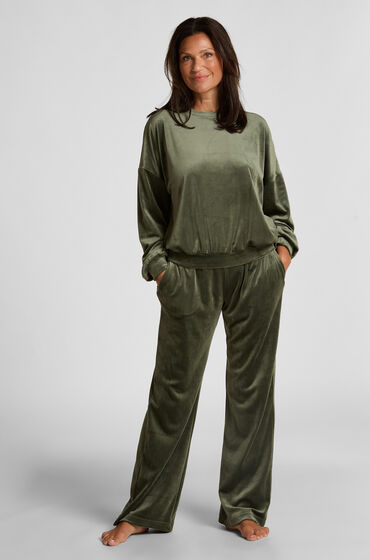Hunkemöller Pyjamasbyxor i velour Grön