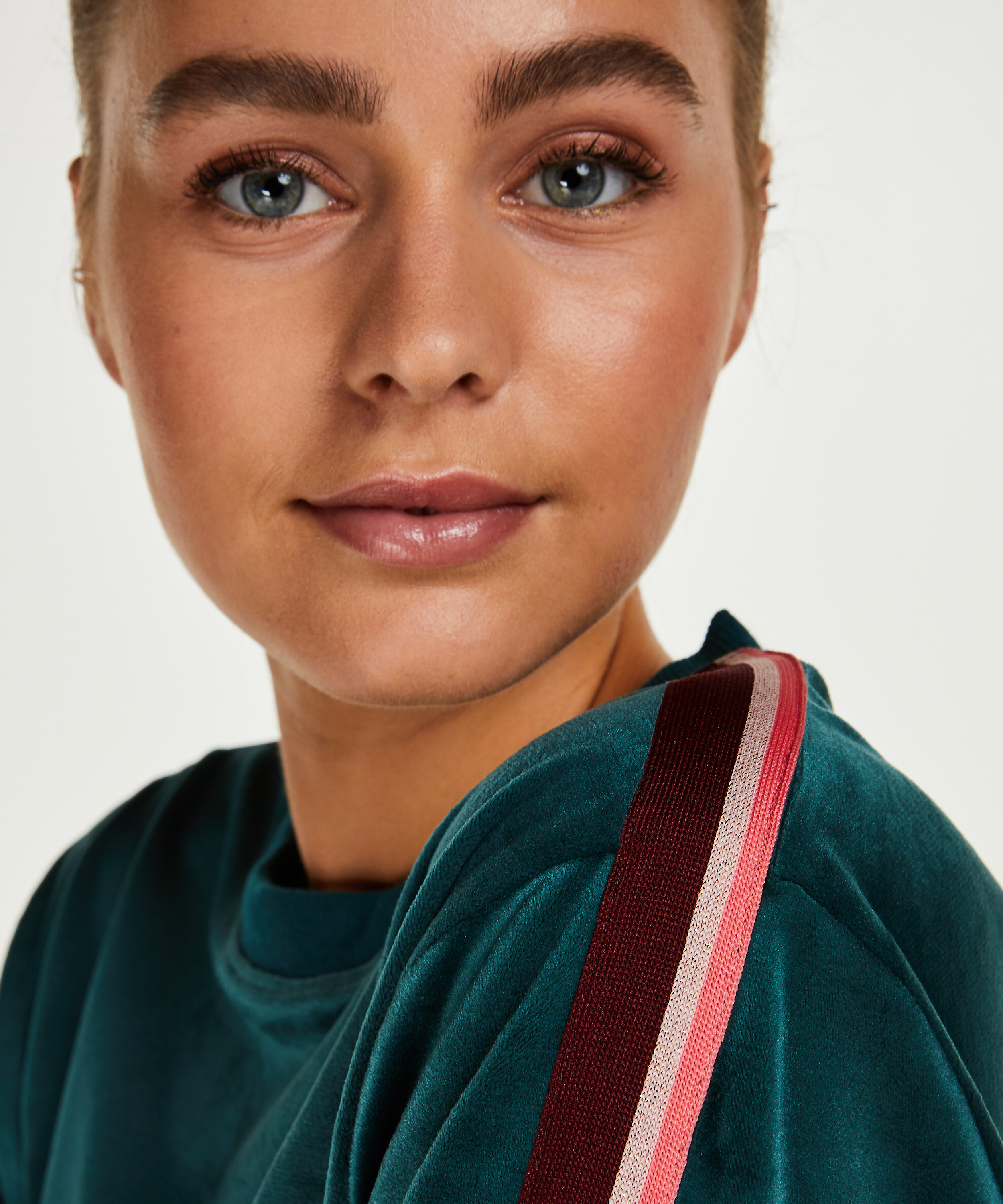 Topp Velour Stripe, Grön, main