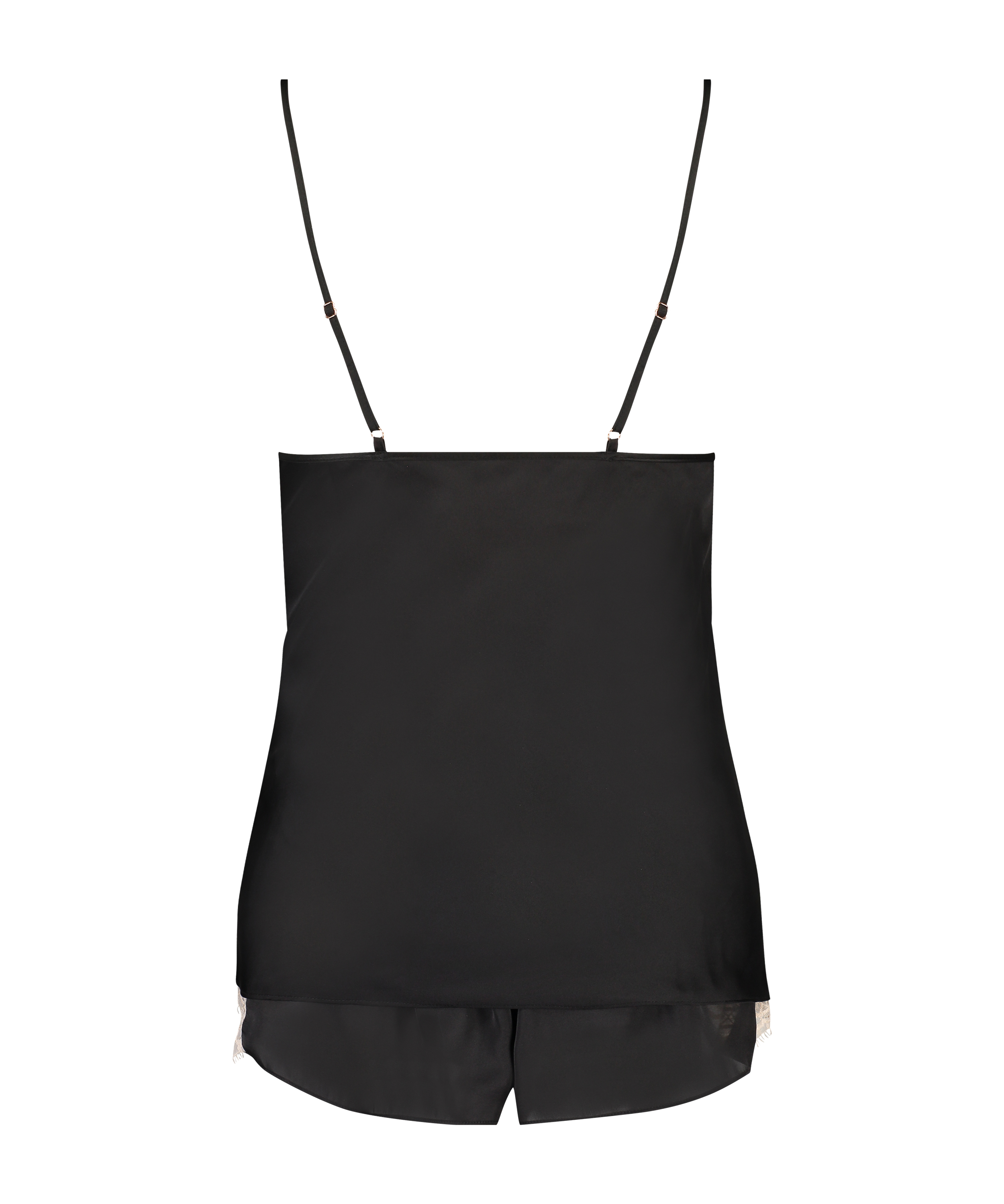 Pyjamasset i satin, Svart, main