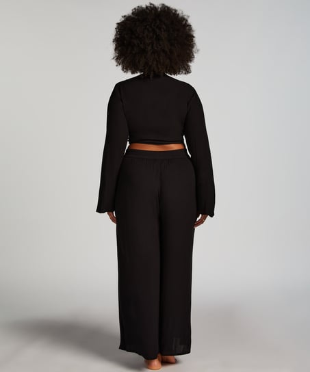 Långärmad topp Knot, Svart